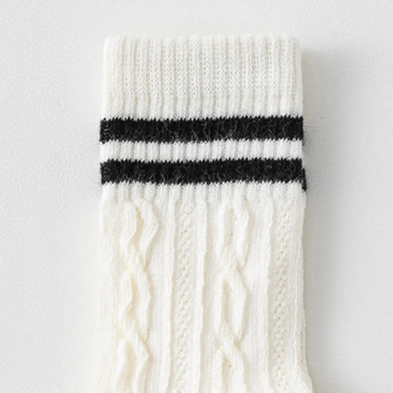Pack of 6 Boys Multicolour Cable Knit Calf Length Socks Socks