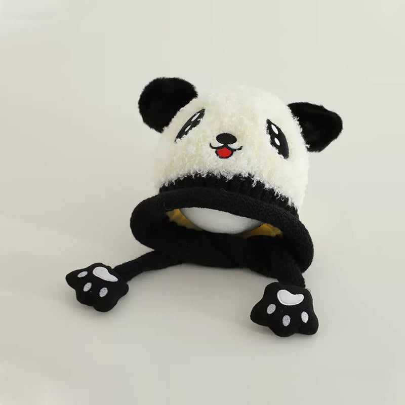Kids Warm Animated Embroidered Beanie Cap Trending Accessories Black Onesize