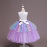 Girls Purple Floral Applique Sleeveless Fit & Flare Party Wear Dress Party Dresses