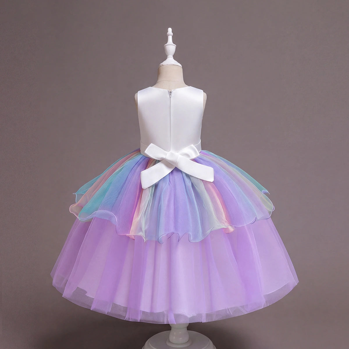 Girls Purple Floral Applique Sleeveless Fit & Flare Party Wear Dress Party Dresses