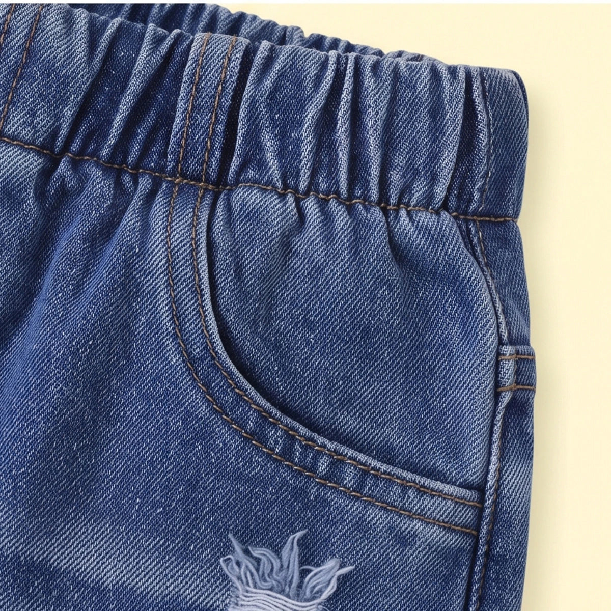Girls Blue Distressed Jeans Pants