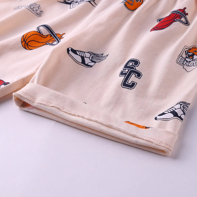 Boys Apricot AOP Graphics Short Sleeve T-Shirt With Elasticated Shorts Sets Sets