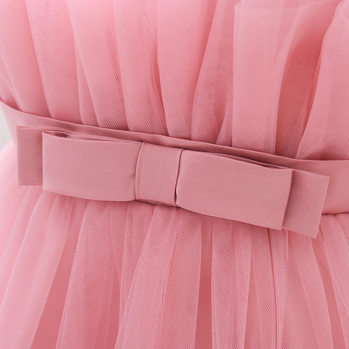 Girls Pink Sleeveless Tutu Partywear Dress With Back Bow Party Dresses