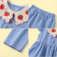 Girls Blue Flutter Sleeve Top With Pants Sets 2 pc. Sets