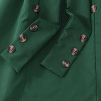 Girls Green Solid Long Sleeves Shirt Dress Casual Dresses