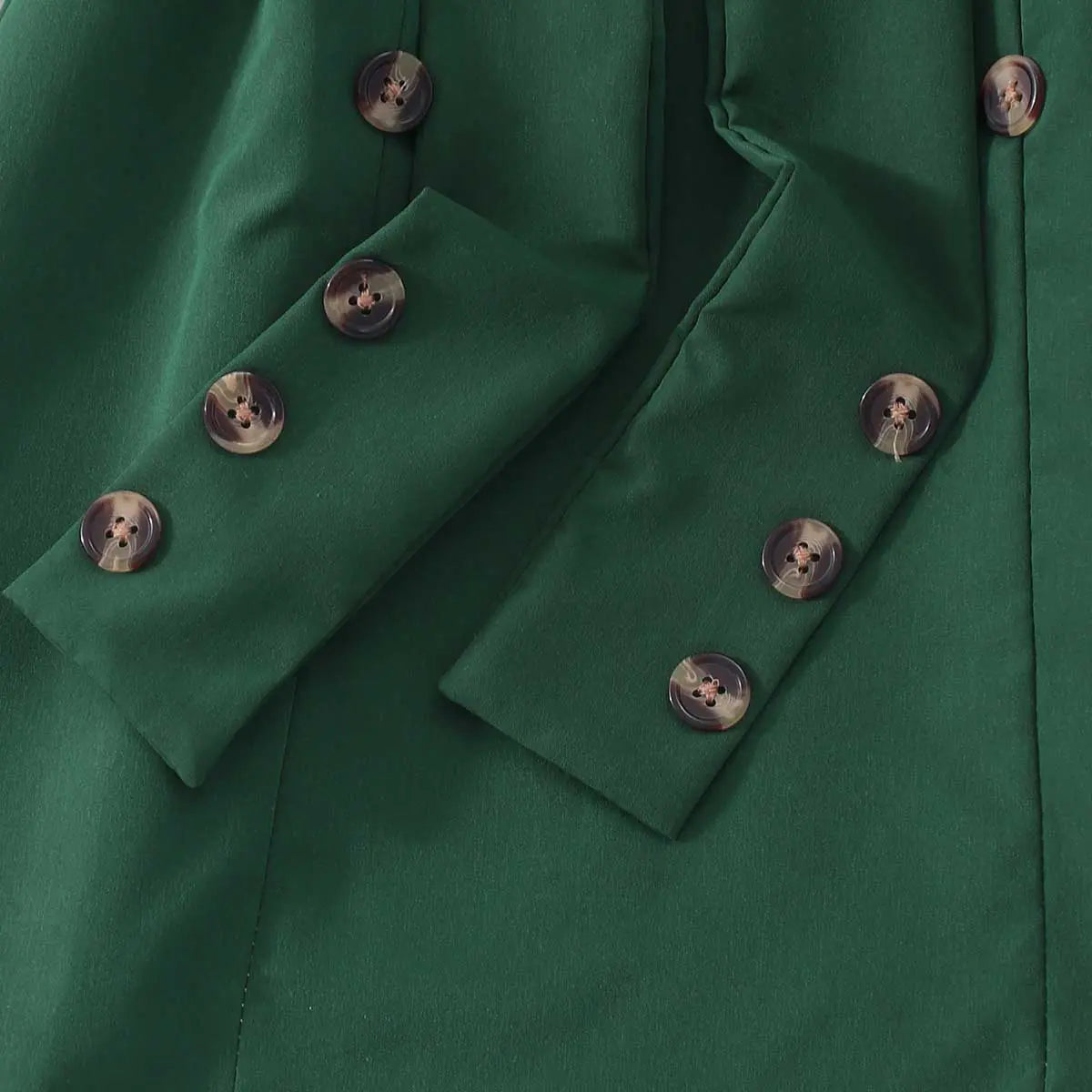 Girls Green Solid Long Sleeves Shirt Dress Casual Dresses