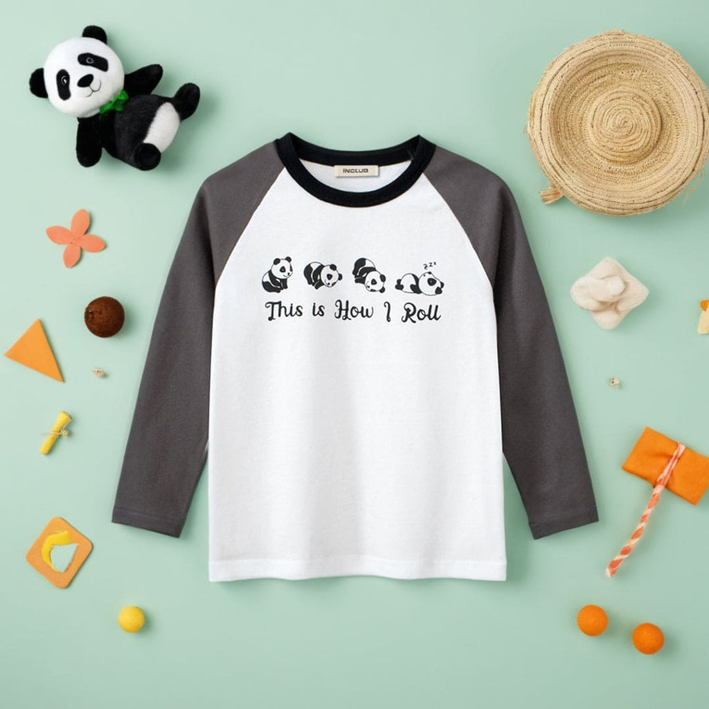 Boys Panda Print Long Sleeves T-Shirt