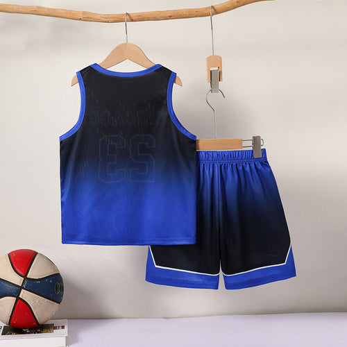 Boys Blue Chicago Print Sleeveless T-Shirt With Shorts Set 2 pc. Sets
