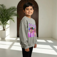 Boys Grey K-Pop Star Graphics Crew Neck Sweatshirt Sweatshirts & Hoodies