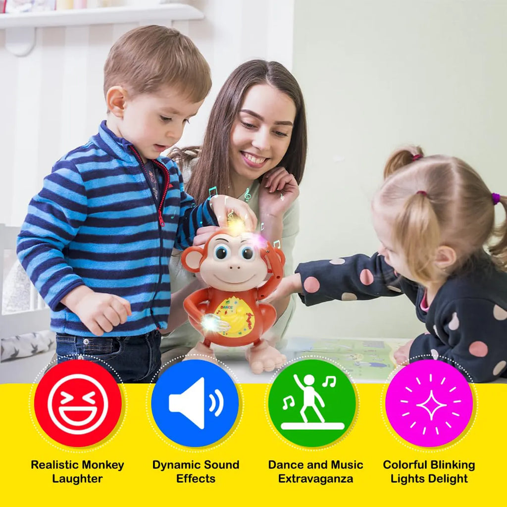 Kids Brown Musical Dancing Monkey Toy with Lights Trending Accessories