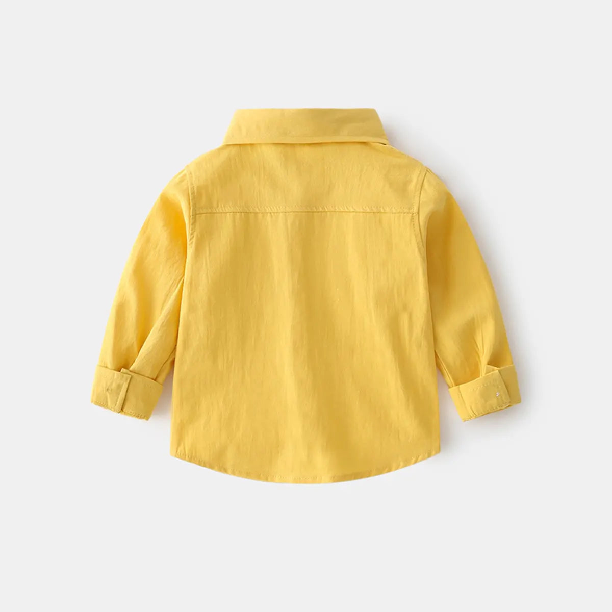 Boys Yellow Tiger Cartoon Printed Long Sleeves Shirts Shirts