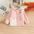 Girls Pink Polar Fleece Hooded Zipper Jacket Coats & Jackets Pink 1-2 Y