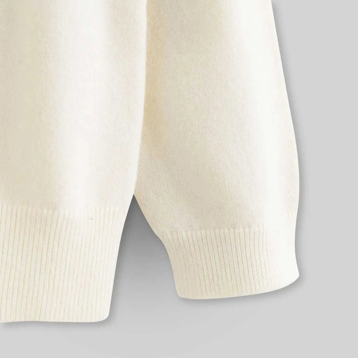 Boys Off White Sweater With Self-Design Retro Splicing Patterns Sweaters & Cardigans