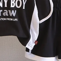 Boys Black Typographic Printed Polo T-Shirt With Shorts Co-ord Sets Sets