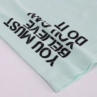 Boys Light Green Typography Print Short Sleeve T-Shirt With Drawstring Shorts Sets Sets