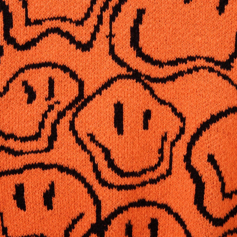 Girls Orange Abstract Printed Regular Winter Sweater Sweaters & Cardigans