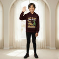 Boys Maroon Dinosaur Graphics Hoodies Sweatshirt Sweatshirts & Hoodies Maroon 5-6 Y