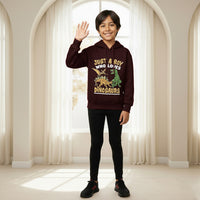 Boys Maroon Dinosaur Graphics Hoodies Sweatshirt Sweatshirts & Hoodies Maroon 5-6 Y
