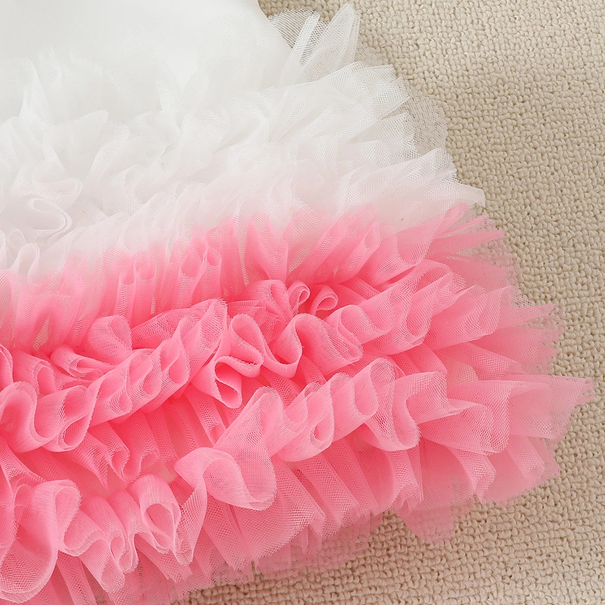 Girls Pink Mesh Ruffle A-line Party Dress Party Dresses