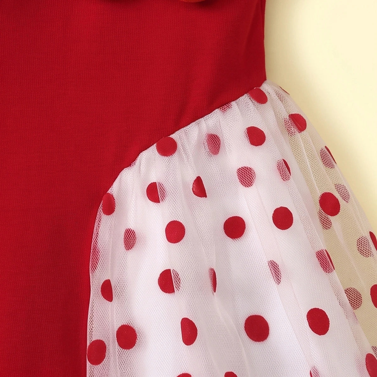 Girls Red Floral Applique Fit & Flare Dress Casual Dresses