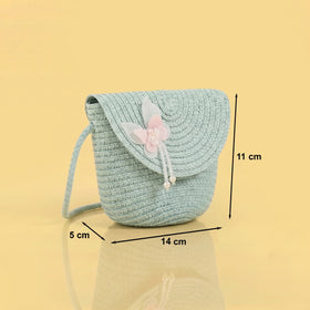 Girls Green Butterfly Applique Sling Bag Sling Bags