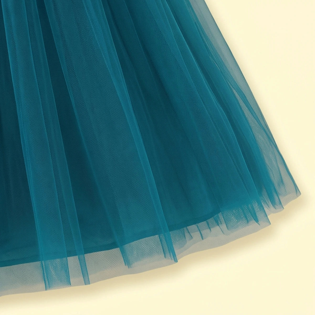 Girls Teal Floral Applique Fit & Flare Party Dress Party Dresses