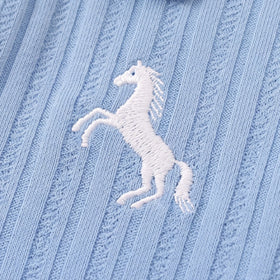 Boys Light Blue Textured Polo T-Shirt With Denim Pants Sets 2 pc. Sets