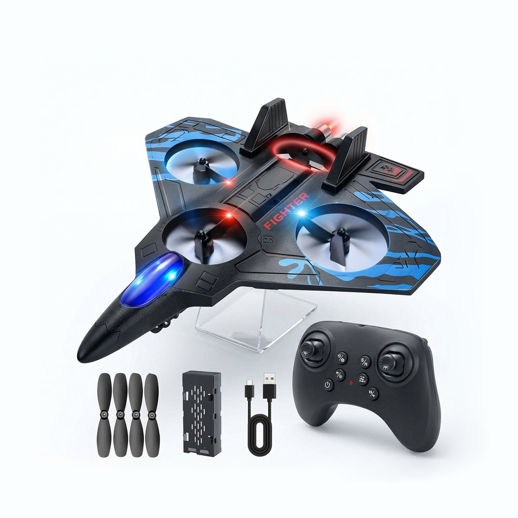 Remote Control Star Fighter Plane with Bright LED Lights Wireless Controller Stable Flying RC Toy for Kids Trending Accessories Surprise Shade Onesize
