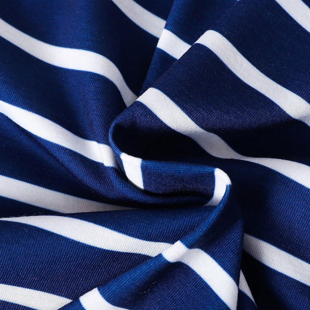 Boys Blue Striped Graphic Printed Vest With Shorts Set 2 pc. Sets