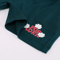 Boys Green Popcorn Graphic Polo T-shirt With Drawstring Shorts Sets Sets