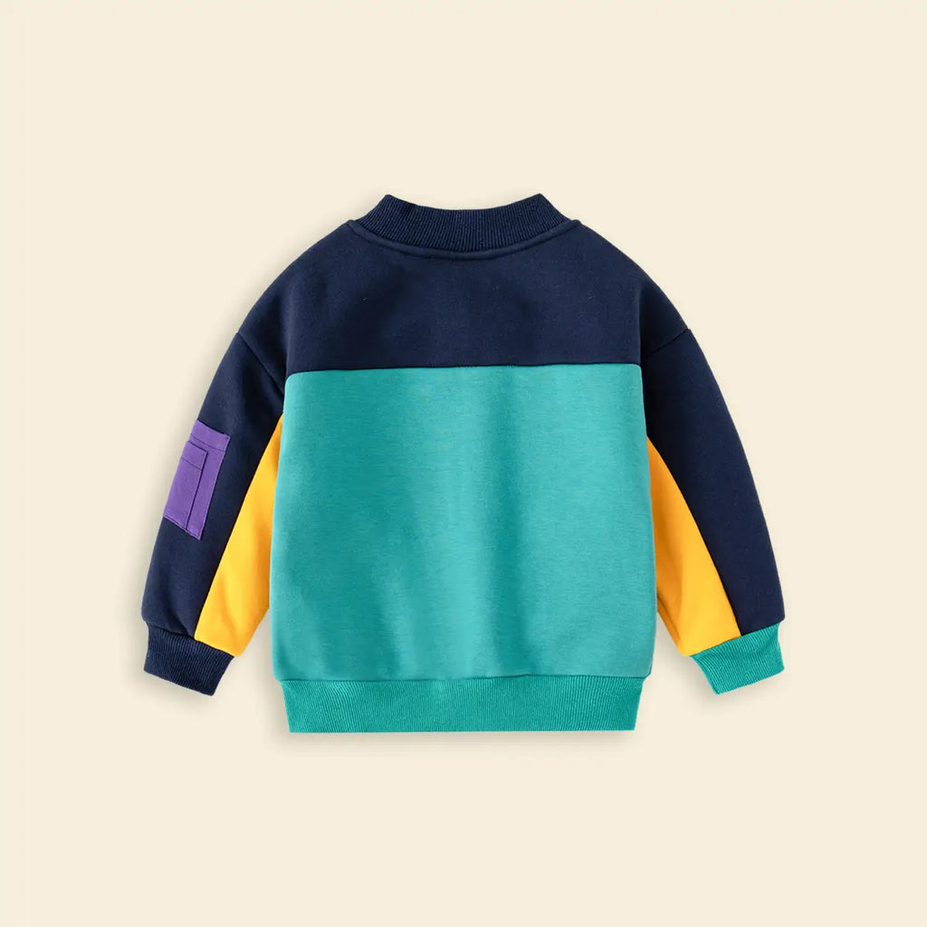 Boys Multicolor Letter C Printed Varsity Jacket Coats & Jackets