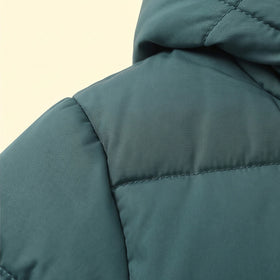 Boys Teal Hooded Zip-up Puffer Jacket Coats & Jackets