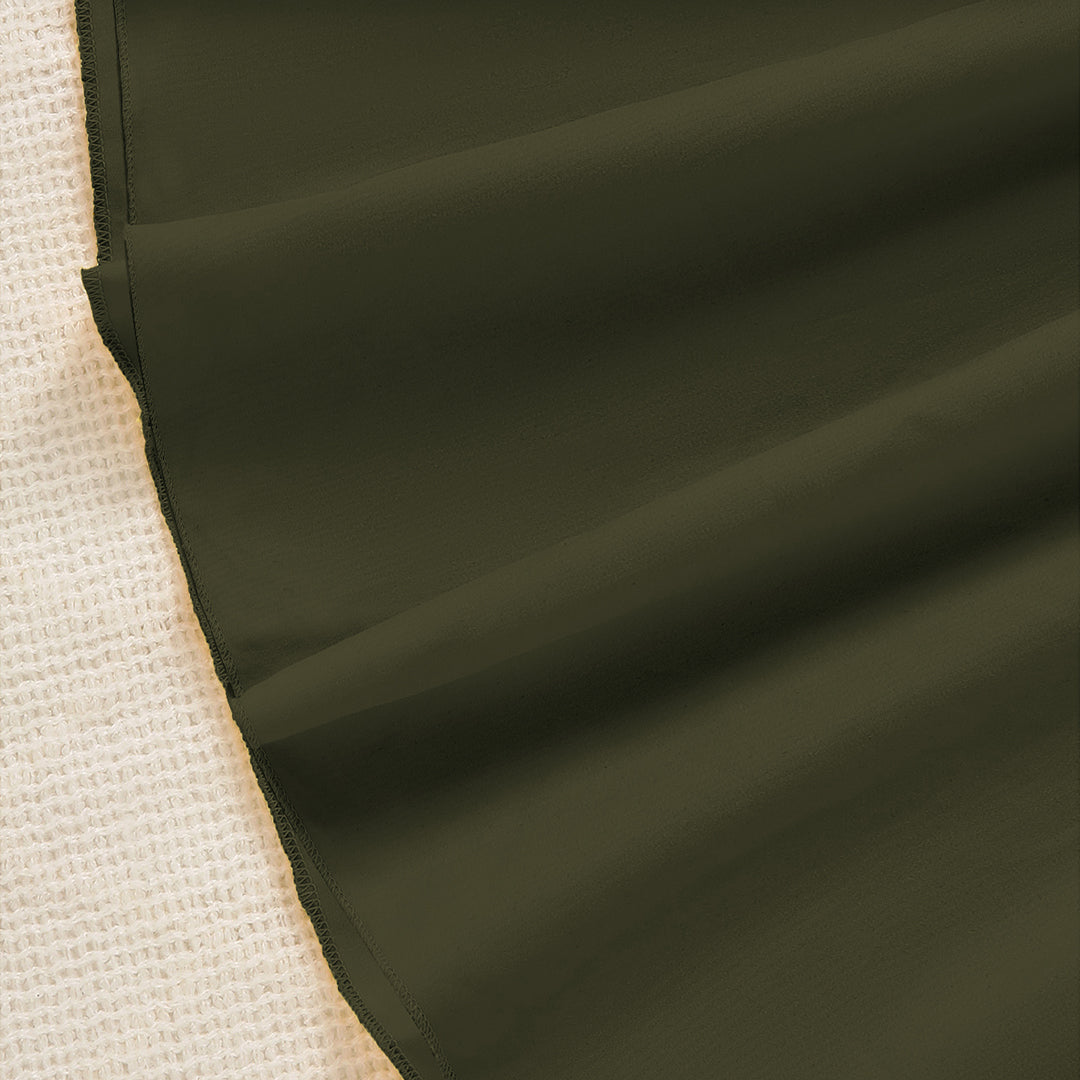 Girls Army Green Square Neck Short Sleeve Cross Waist Dress Casual Dresses