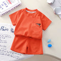 Boys Orange Waffle Knit Short Sleeve T-Shirt With Shorts Sets 2 pc. Sets Orange 1-2 Y