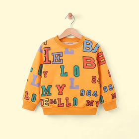 Boys Yellow Typography Print Long Sleeve Sweatshirt Sweatshirts & Hoodies Yellow 3-4 Y