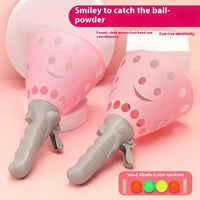 Kids Pink & Yellow Catch Ball Launcher Cups Trending Accessories