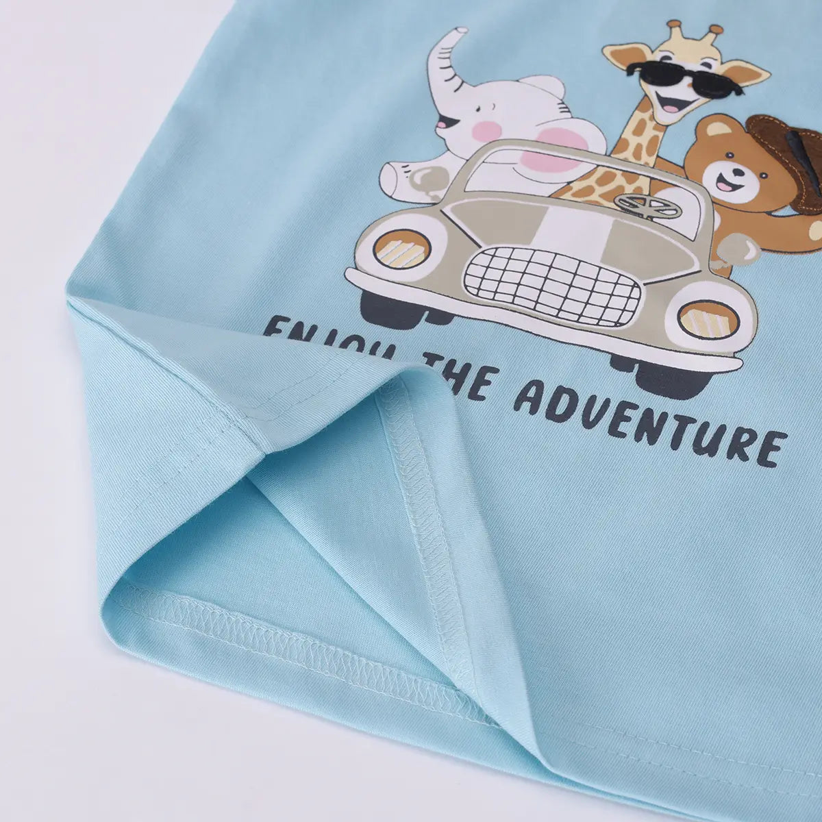 Boys Sky Blue Animal Print Short Sleeve T-Shirt With Shorts Sets 2 pc. Sets