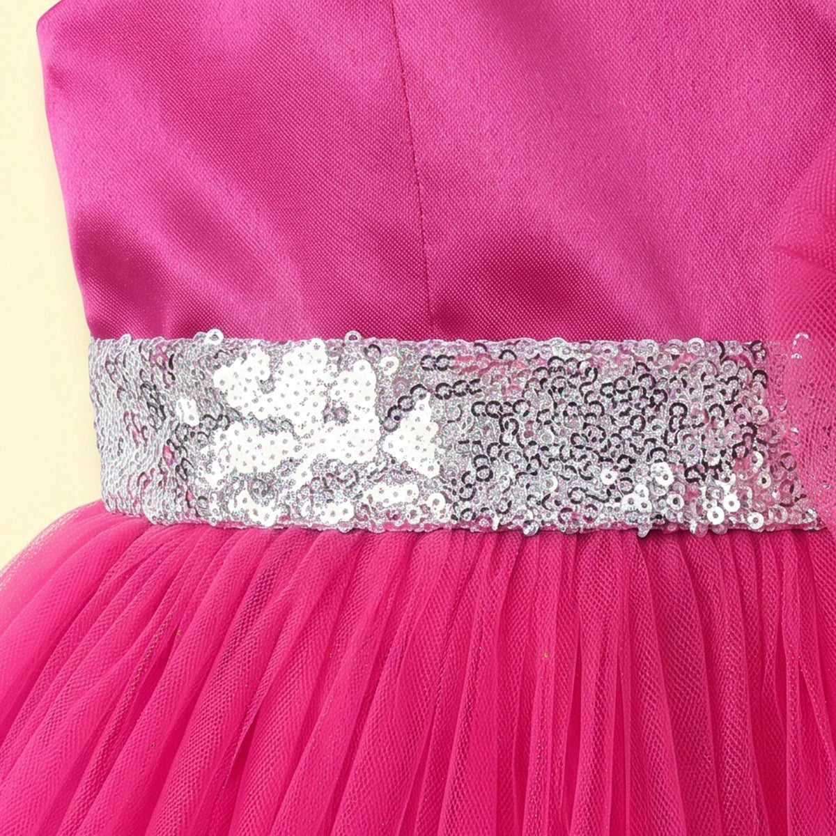 Girls Fuchsia Solid Sleeveless Party Gown Party Dresses