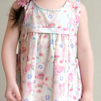 Girls Pink Floral Print Sleeveless A-Line Casual Dress Casual Dresses
