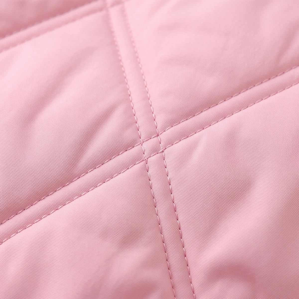 Girls Light Pink Long Sleeve Quilted Jacket Coats & Jackets