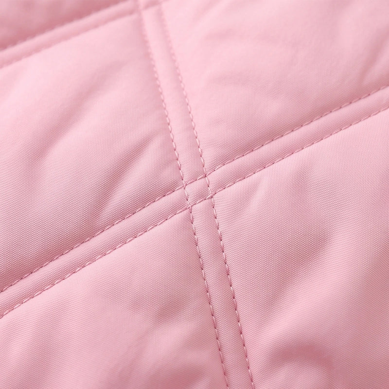 Girls Light Pink Long Sleeve Quilted Jacket Coats & Jackets