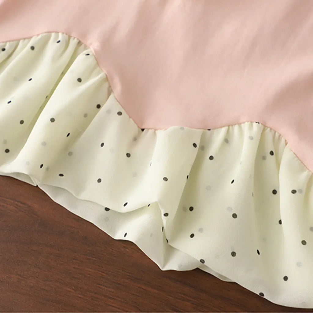 Girls Pink Floral Applique Ruffle Top With Pants Sets Sets