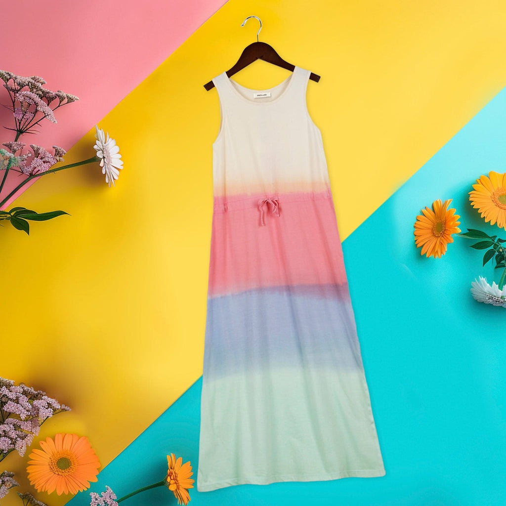 Girls Multicolor Ombre Knitted Maxi Dress