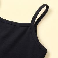 Girls Black Long Sleeve Crop Top With Cami Top And Denim Pants Sets 3 pc. Sets