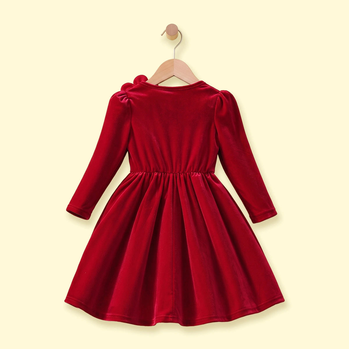 Girls Red Floral Applique Fit & Flare Dress Casual Dresses