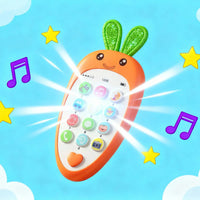 Kids Pink Carrot-Shape Musical Toy Phone Trending Accessories