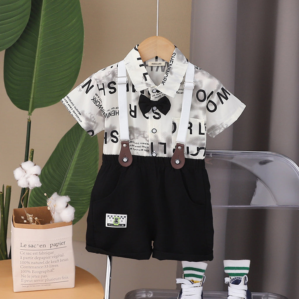 Boys Alphabets Printed Shirt With Shorts
