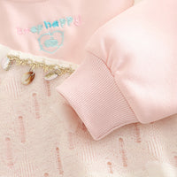 Girls Light Pink Embroidered Sweatshirt With Pants Set 2 pc. Sets