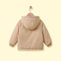 Boys Light Brown Long Sleeve Hooded Zip-up Jacket Coats & Jackets