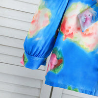 Girls Blue Floral Printed Top With Pleated Skirt Co-ord Sets Sets